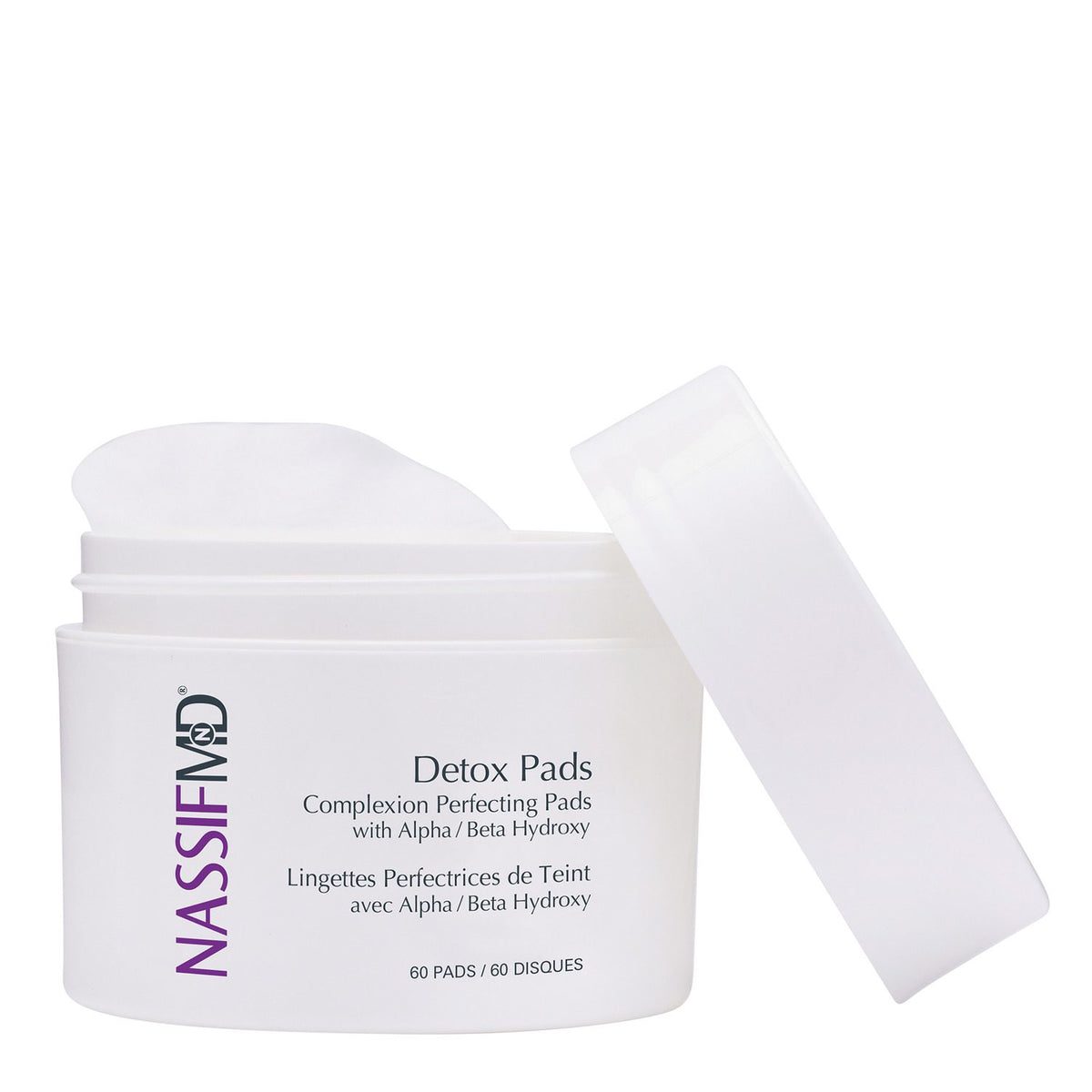 NassifMD Detox Pads open jar with pad texture